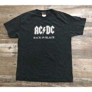 ACDC Back in Black Mens XL Black 2005 Short Sleeve Tee T Shirt